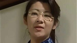 Japanese wife cheating on her old husband with his